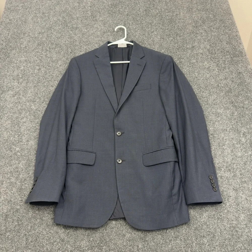 Jos A Bank Suit Jacket Mens 39 Long Gray Wool Traveler Slim Fit Professional